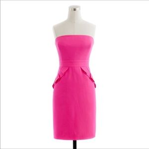 J. Crew Flamenca Strapless Dress Sz 10 Hot Pink